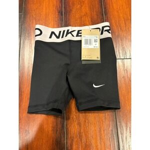 Nike Pro Kids Black Training Shorts XS Dri-FIT Athletic Workout Shorts FB108